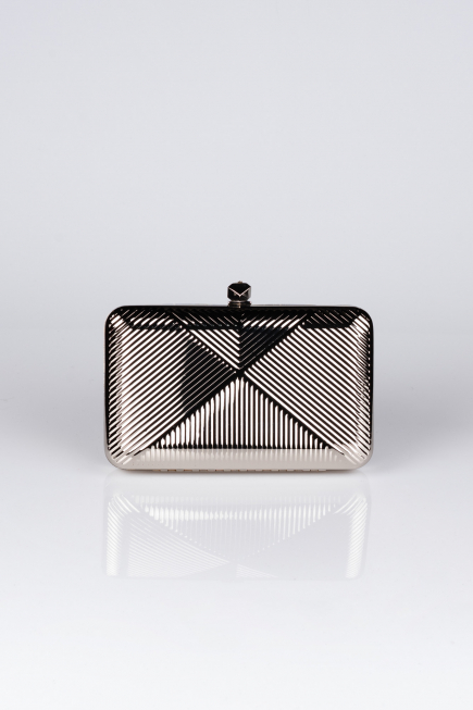 Sac de Soirée Luxe Métal Argent V674