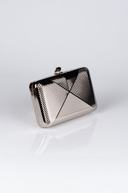 Sac de Soirée Luxe Métal Argent V674