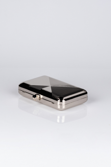 Sac de Soirée Luxe Métal Argent V674