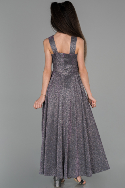 Robe de Soirée Enfants Longue Prune ABU777