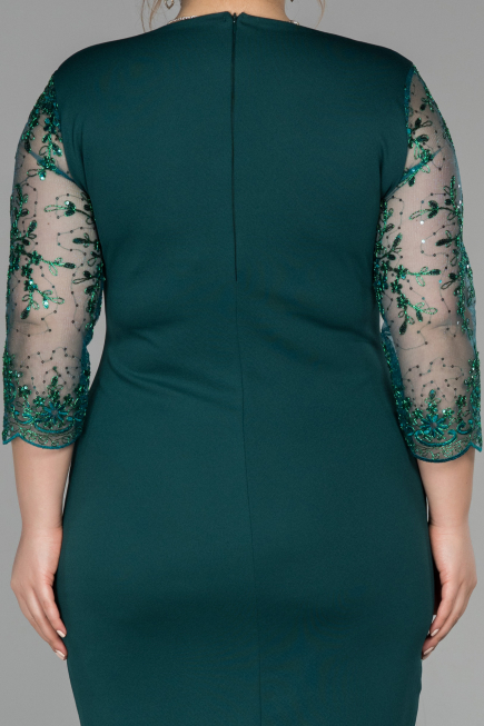 Robe Grande Taille Courte Vert ABK833