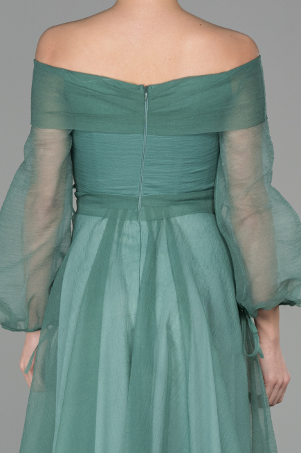 Robe de Fiançaille Longue Turquoise ABU1468