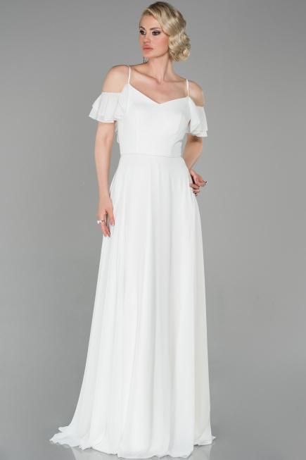 Robe de Soirée Longue Blanc ABU1600