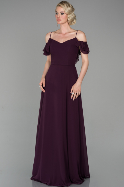 Robe de Soirée Longue Violet Foncé ABU1600