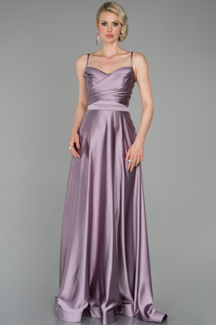 Robe de Soirée Longue Satin Lavande ABU1601