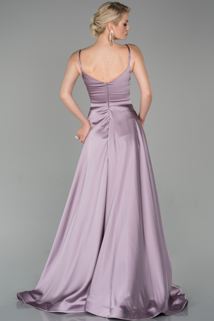 Robe de Soirée Longue Satin Lavande ABU1601