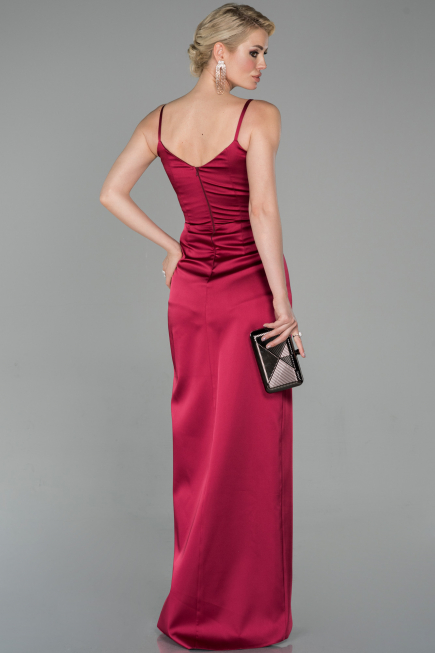 Robe De Fiançaille Longue Couleur Cerise ABU564