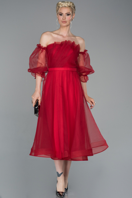 Tenue de Soirée Midi Rouge ABK971