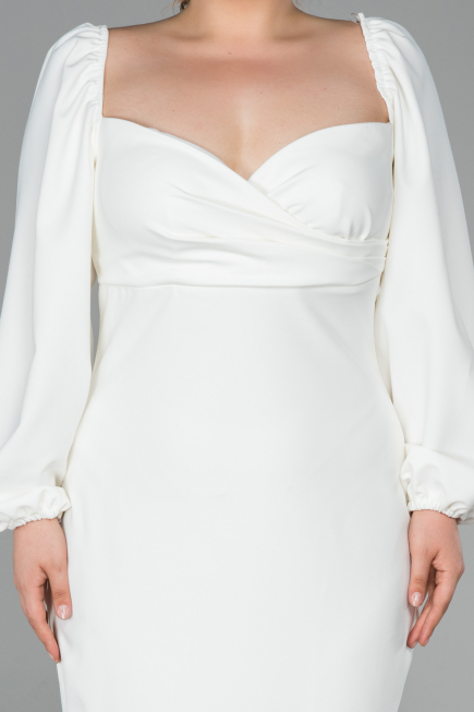 Robe Grande Taille Midi Blanc ABK930