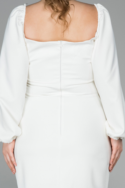Robe Grande Taille Midi Blanc ABK930