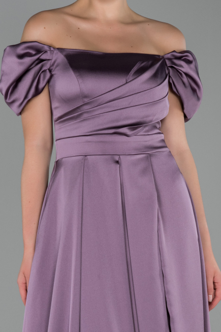 Robe de Soirée Longue Satin Lavande ABU1716