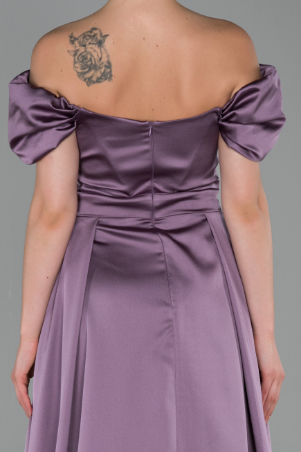 Robe de Soirée Longue Satin Lavande ABU1716