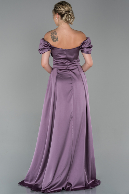Robe de Soirée Longue Satin Lavande ABU1716