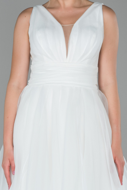 Robe de Soirée Longue Blanc ABU1727