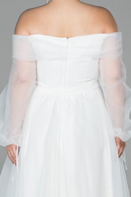 Robe Grande Taille Longue Blanc ABU1535