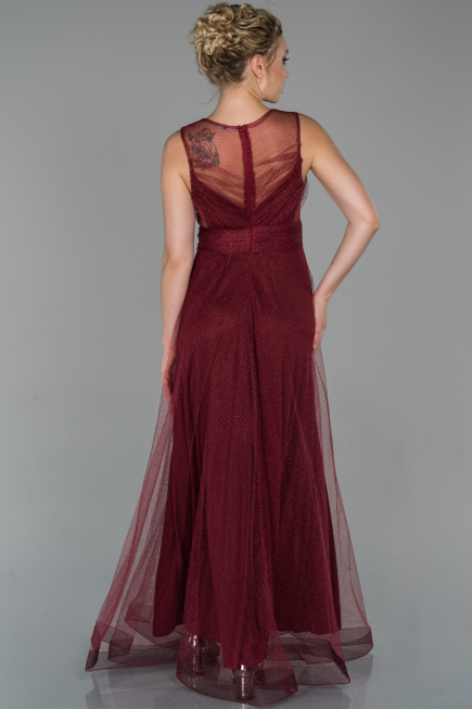 Robe de Soirée Longue Rouge Bordeaux ABU1826