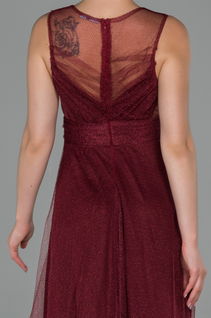 Robe de Soirée Longue Rouge Bordeaux ABU1826