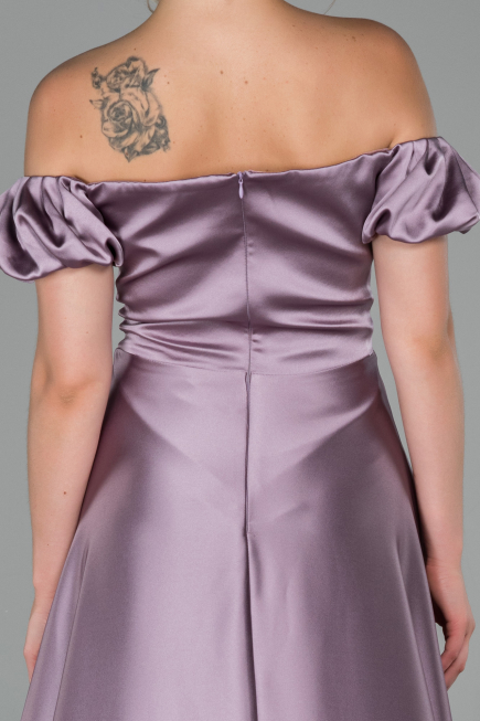 Robe de Soirée Longue Satin Lilas ABU1840
