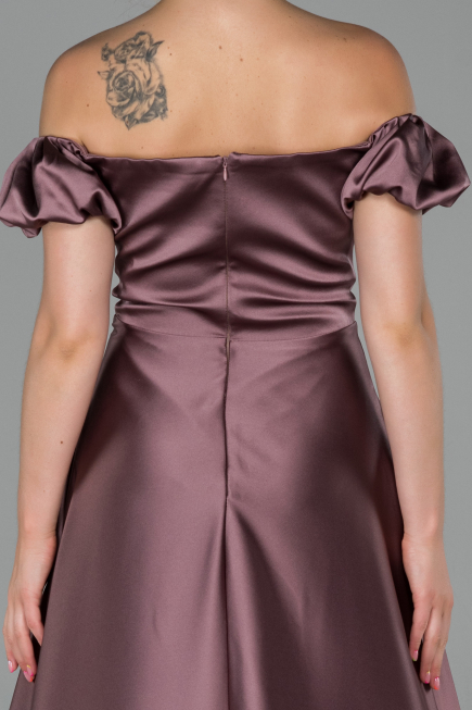 Robe de Soirée Longue Satin Vison ABU1840