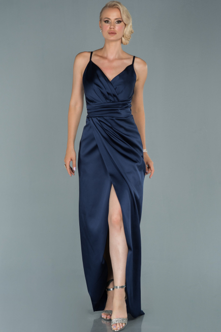 Robe De Fiançaille Longue Bleu Marine ABU564
