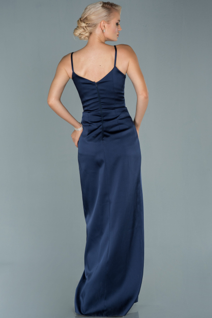 Robe De Fiançaille Longue Bleu Marine ABU564