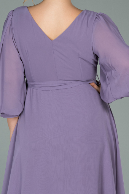 Robe Grande Taille Midi Mousseline Lavande ABK1083