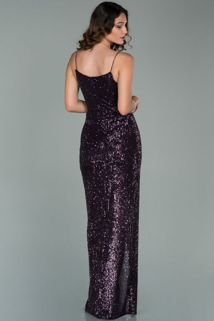 Robe de Soirée Longue Squameuse Violet Foncé ABU1880