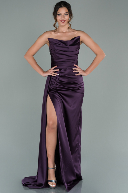Robe de Soirée Longue Pourpre ABU023