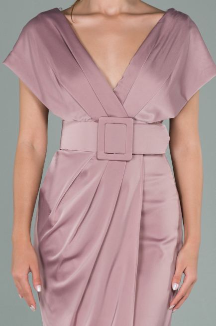 Robe de Cérémonie Courte Satin Couleur Rose ABK1107