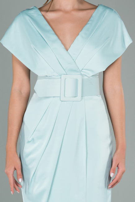 Robe de Cérémonie Courte Satin Menthe ABK1107