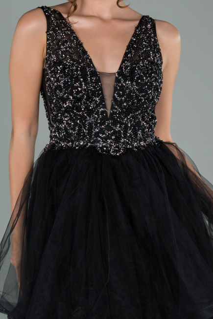 Robe de Cérémonie Courte Noir ABK1108