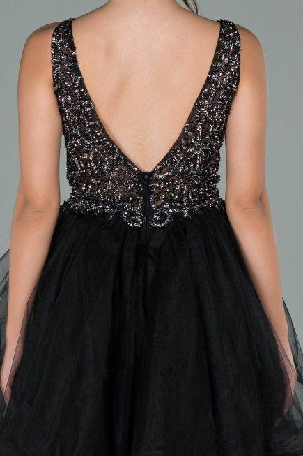 Robe de Cérémonie Courte Noir ABK1108
