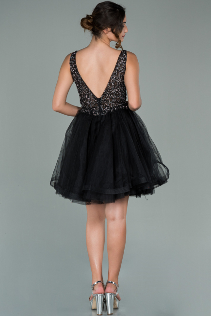 Robe de Cérémonie Courte Noir ABK1108