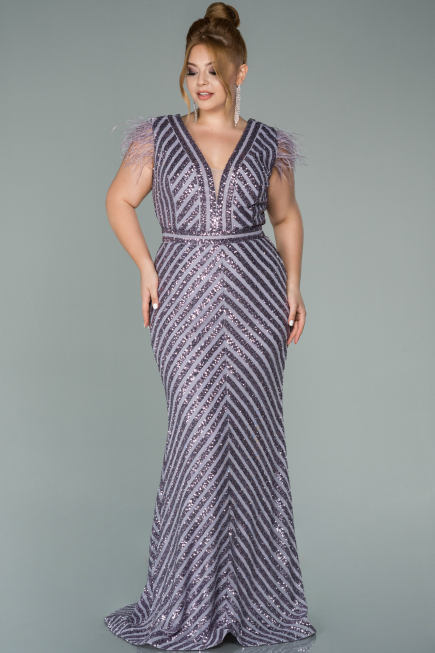 Robe De Soirée Longue Lilas ABU1044