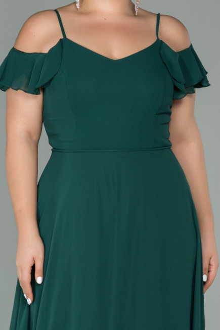 Robe Grande Taille Longue Mousseline Émeraude ABU1892