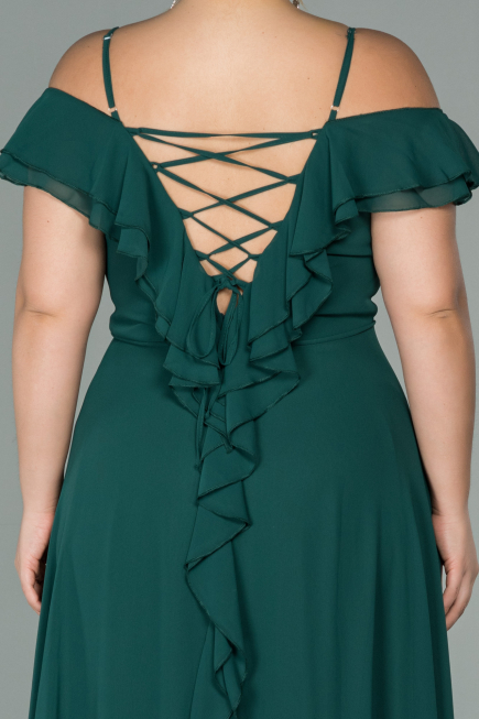 Robe Grande Taille Longue Mousseline Émeraude ABU1892