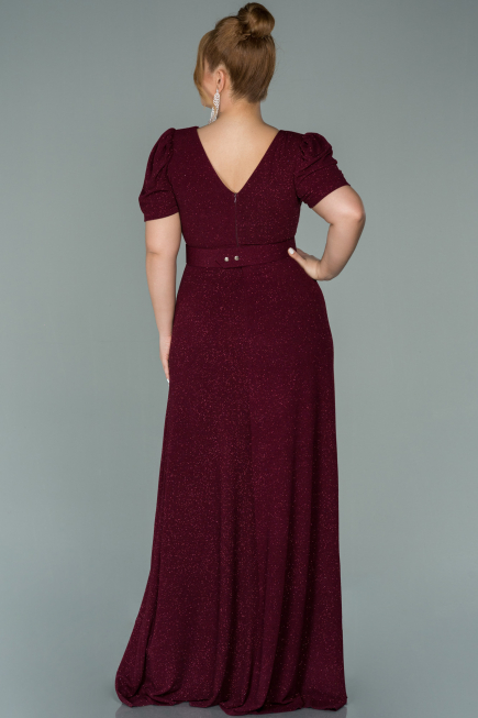 Robe Grande Taille Longue Rouge Bordeaux ABU1904