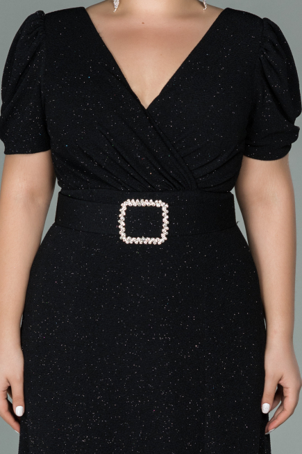 Robe Grande Taille Longue Noir ABU1904