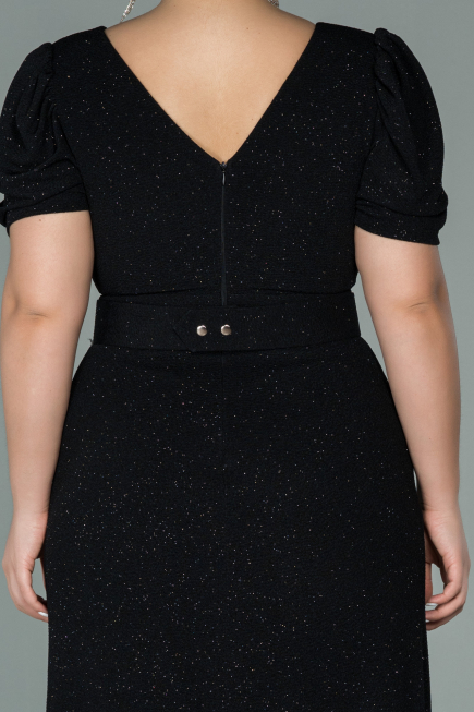 Robe Grande Taille Longue Noir ABU1904
