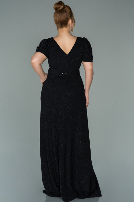 Robe Grande Taille Longue Noir ABU1904