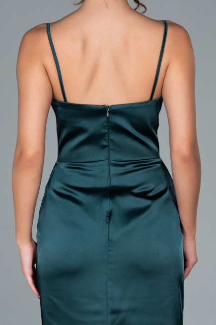 Robe de Soirée Longue Satin Émeraude ABU1938