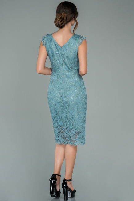 Robe de Soirée Courte Turquoise ABK010