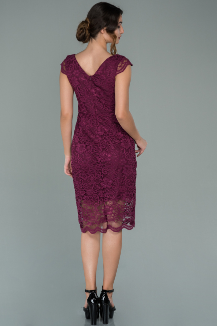 Robe de Soirée Courte Prune ABK010