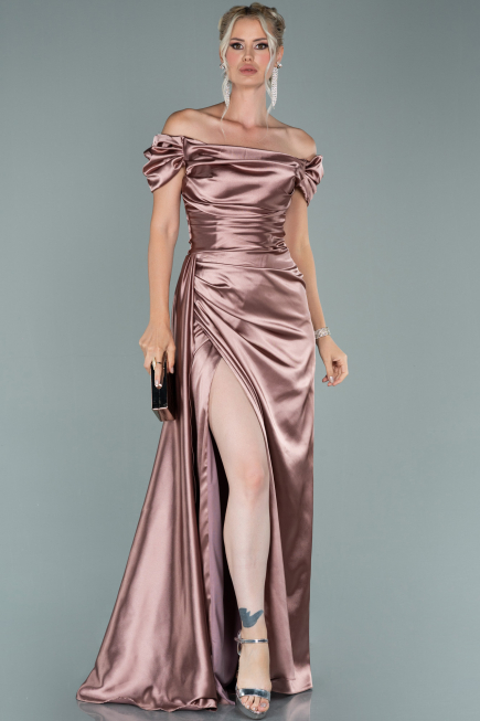Robe De Fiançaille Satin Longue Pelure D'oignon ABU1606