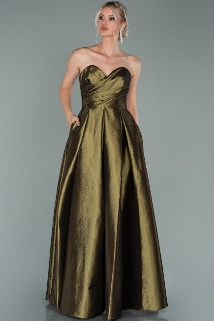 Robe de Soirée Longue Kaki ABU2007