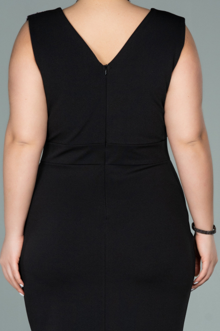 Robe Grande Taille Longue Noir-Argent ABU1482