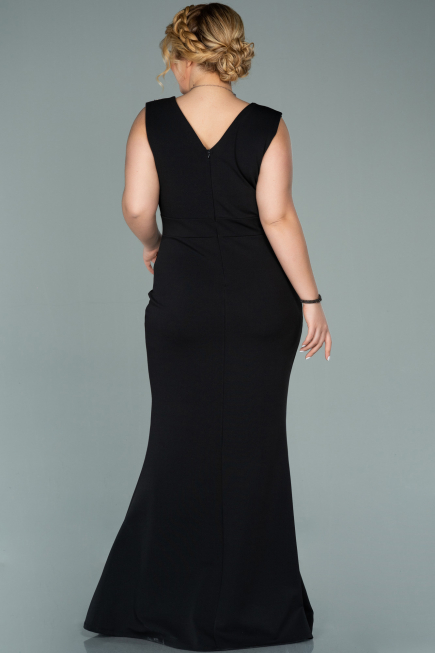 Robe Grande Taille Longue Noir-Argent ABU1482