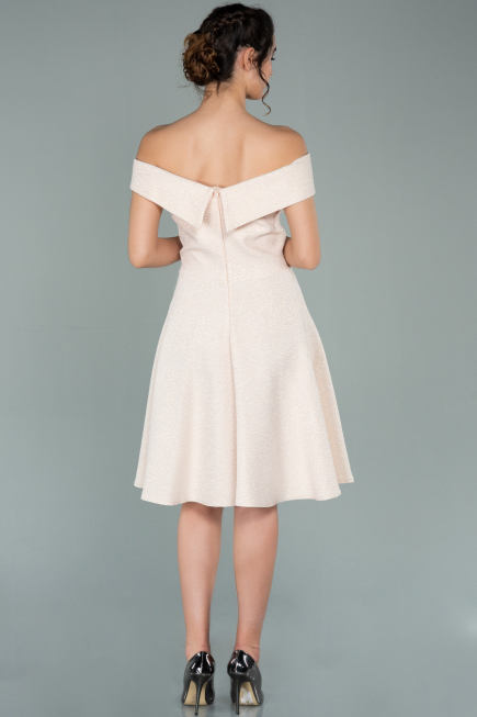 Robe de Soirée Courte Bleu Marine-Poudre ABK441