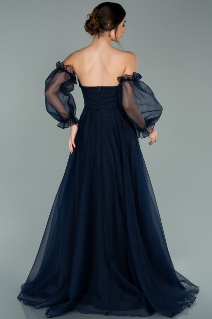 Robe de Soirée Longue Bleu Marine ABU2076