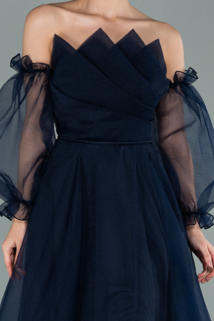 Robe de Soirée Longue Bleu Marine ABU2076